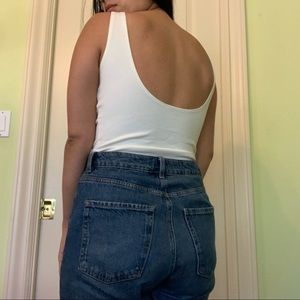 White Low back body suit